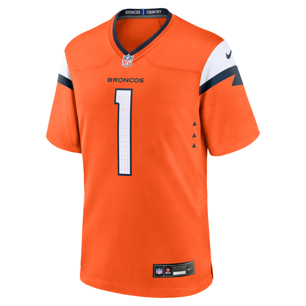 Men's Denver Broncos Orange #1 Dad Game Jersey