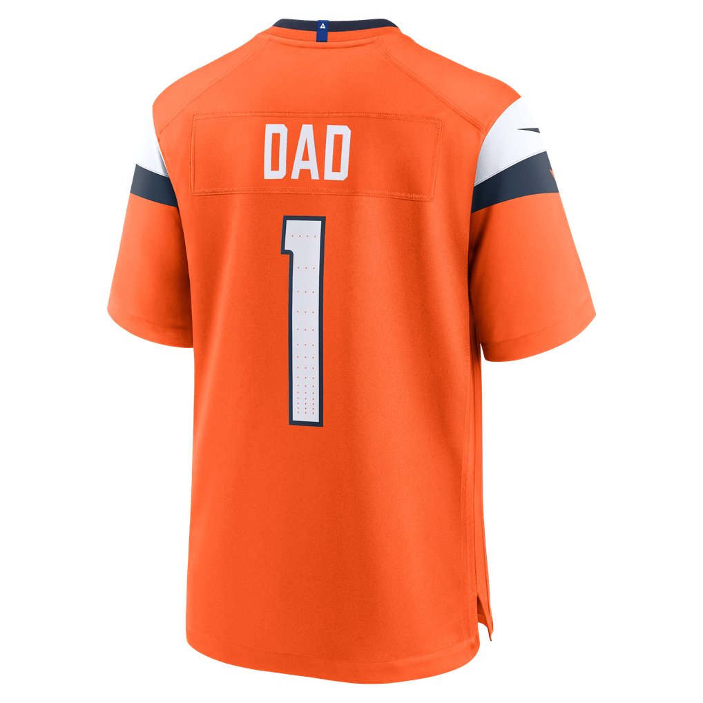 Men's Denver Broncos Orange #1 Dad Game Jersey