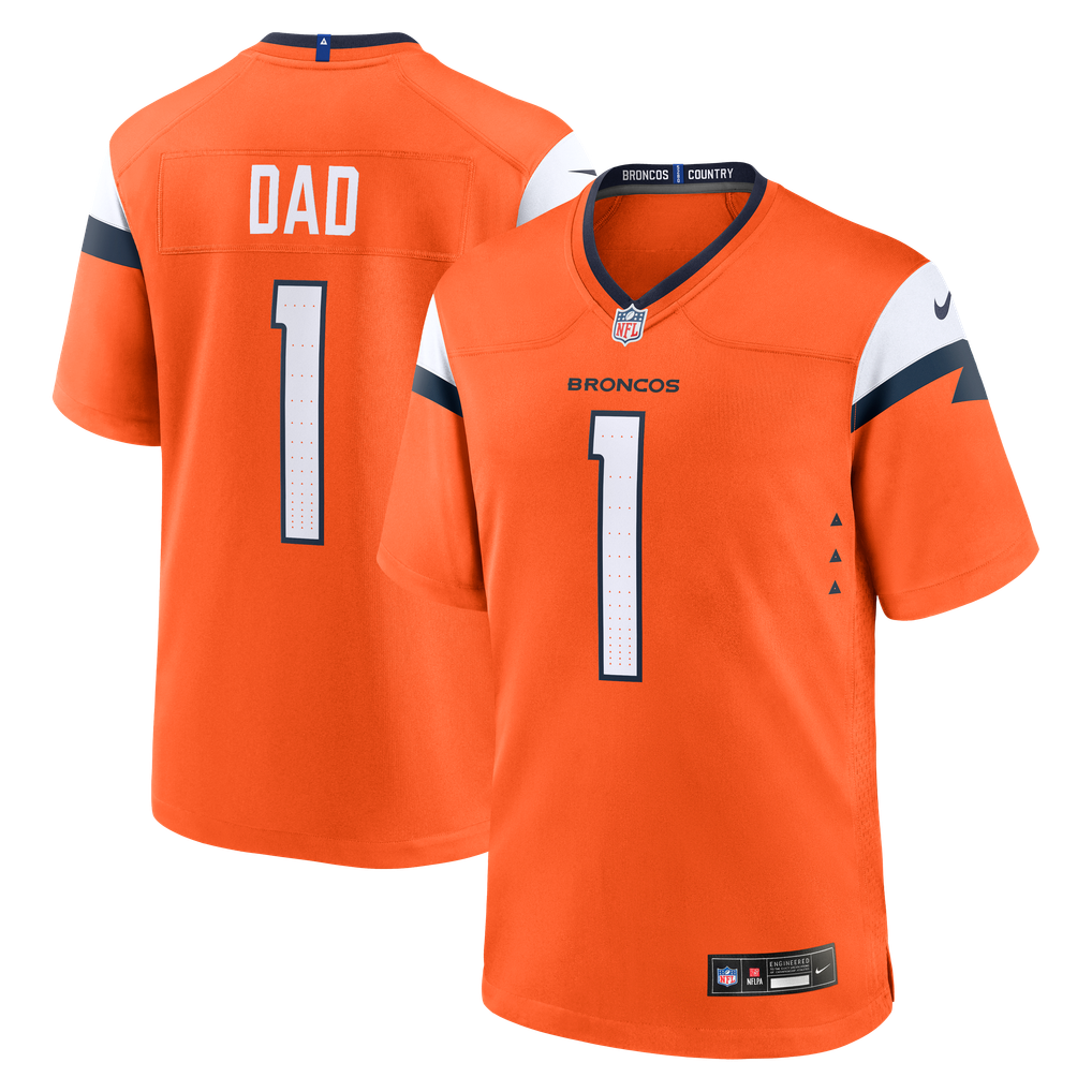 Men's Denver Broncos Orange #1 Dad Game Jersey