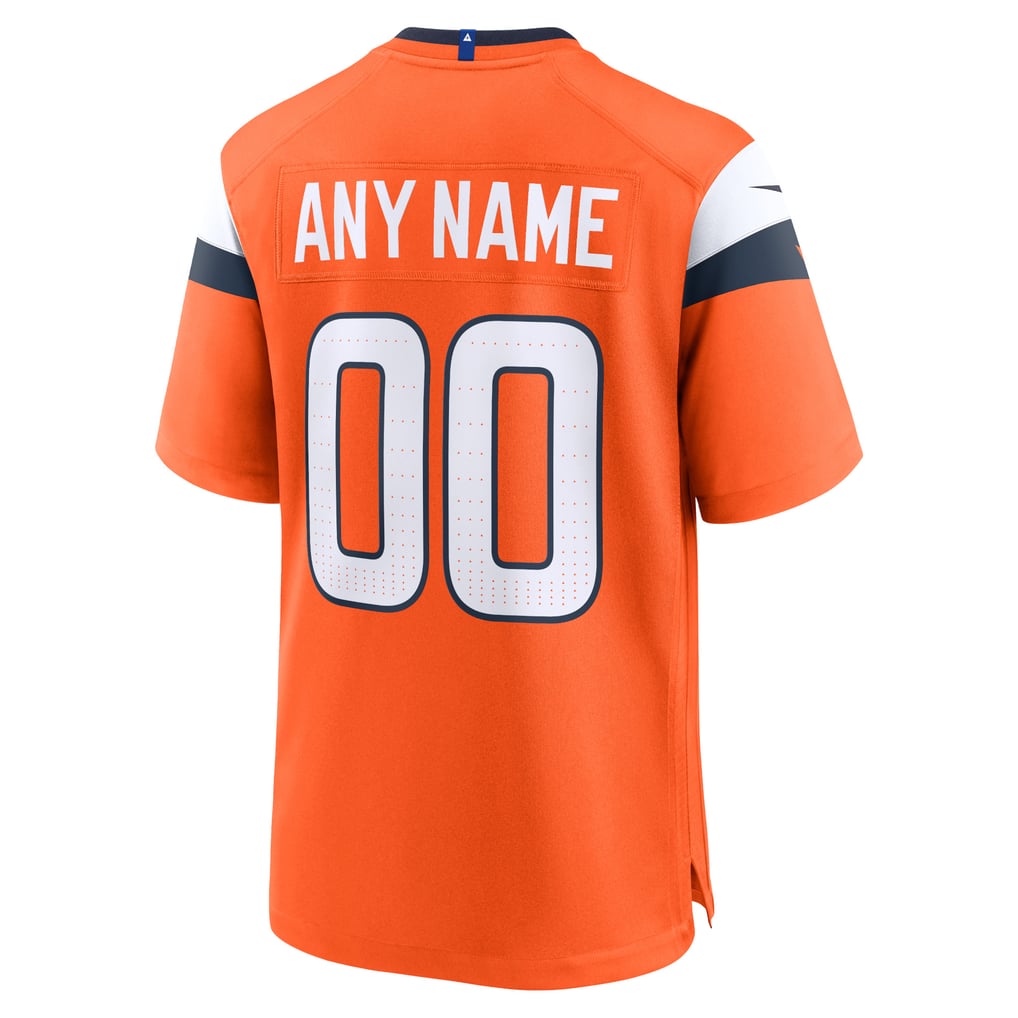 Men's Denver Broncos Orange Team Custom Game Jersey