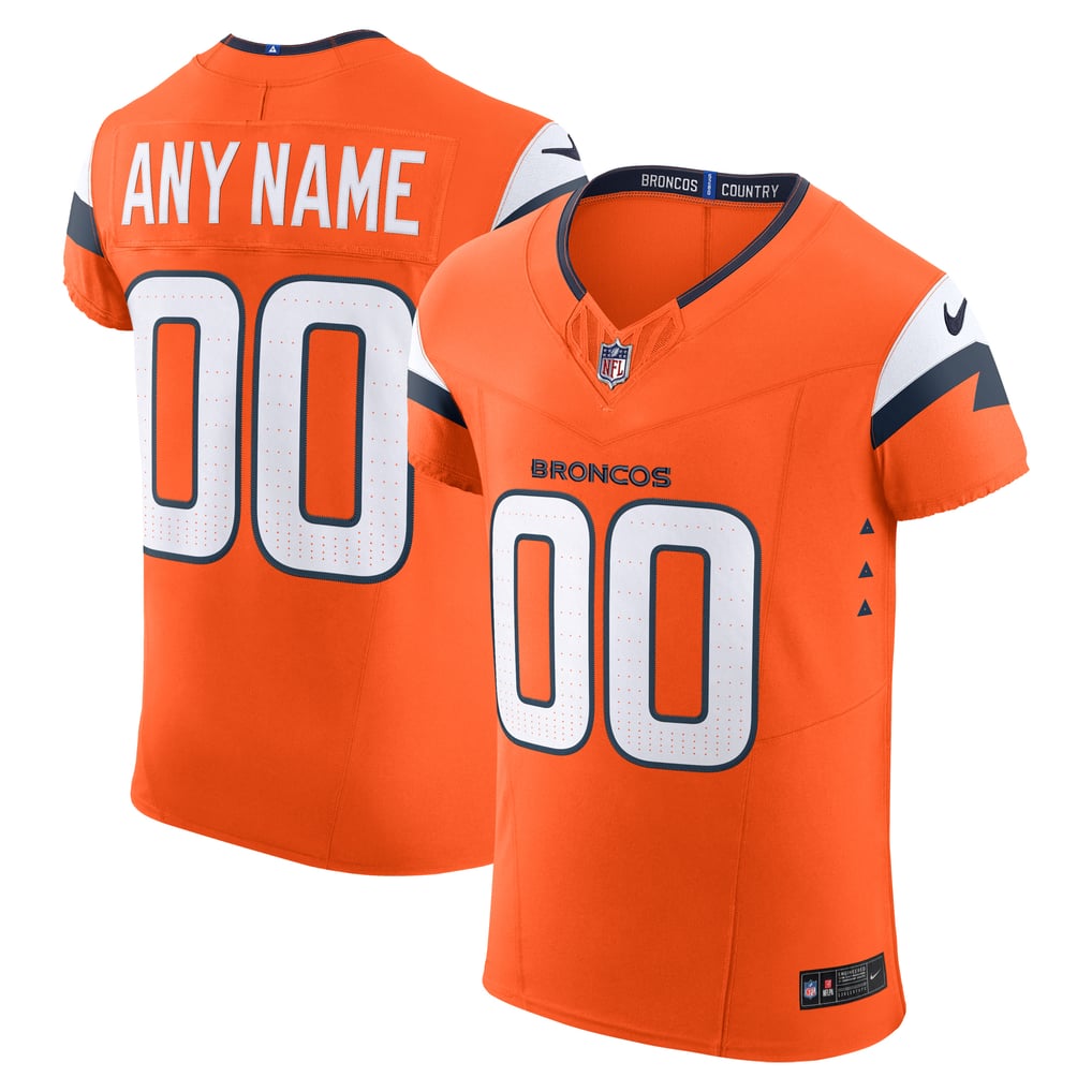 Men's Denver Broncos Orange Team Vapor F.U.S.E. Elite Custom Jersey