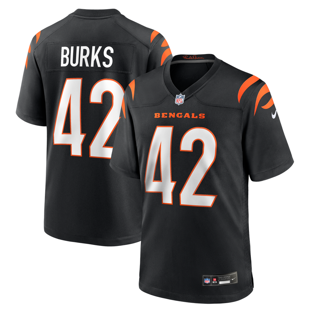 Men's Cincinnati Bengals Oren Burks Black Team Game Jersey
