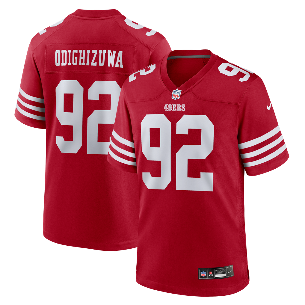 Men's San Francisco 49ers Osa Odighizuwa Scarlet Team Game Jersey