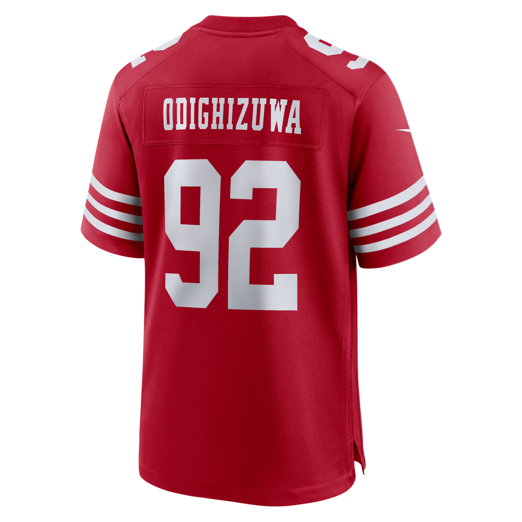 Men's San Francisco 49ers Osa Odighizuwa Scarlet Team Game Jersey