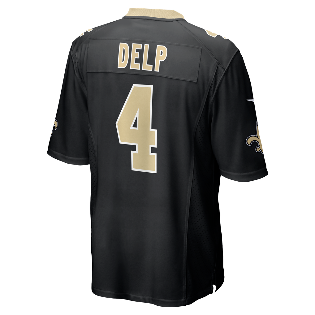 Men's New Orleans Saints Oscar Delp Black Team Game Jersey