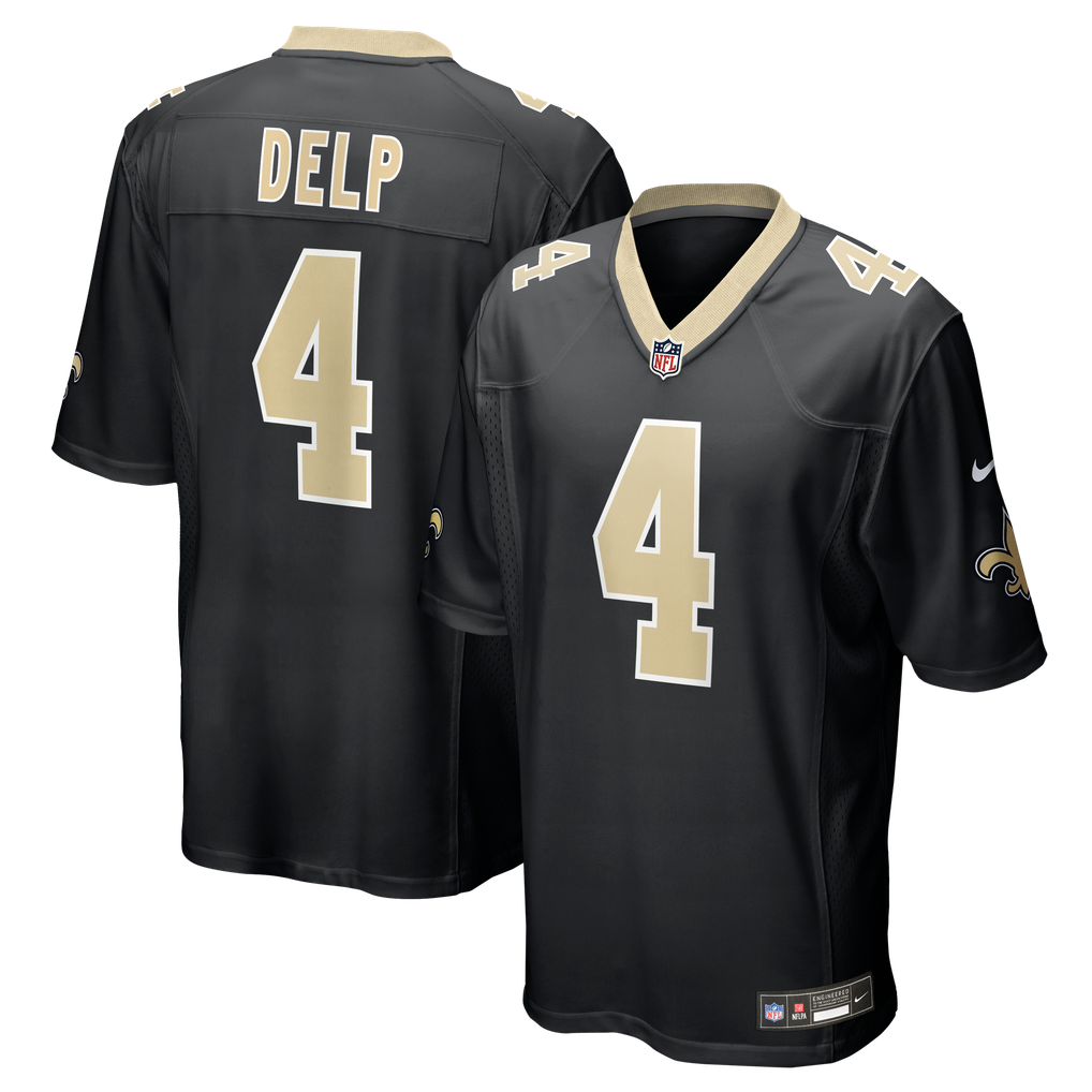 Men's New Orleans Saints Oscar Delp Black Team Game Jersey