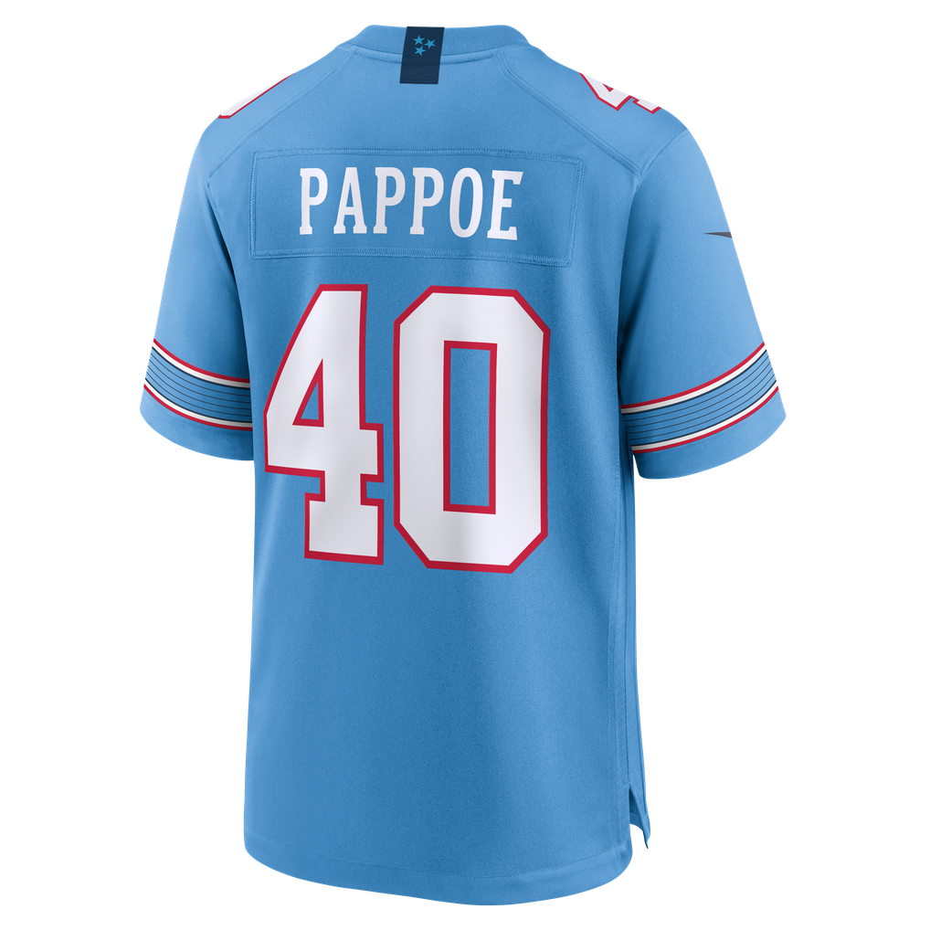 Men's Tennessee Titans Owen Pappoe Light Blue Team Game Jersey