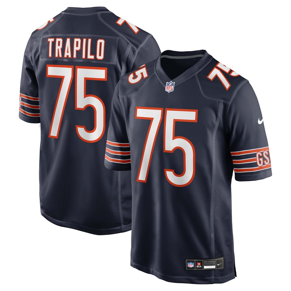 Men's Chicago Bears Ozzy Trapilo Navy Team Game Jersey