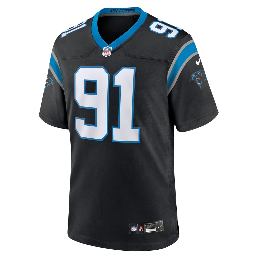 Men's Carolina Panthers Patrick Jones II Black Team Game Jersey