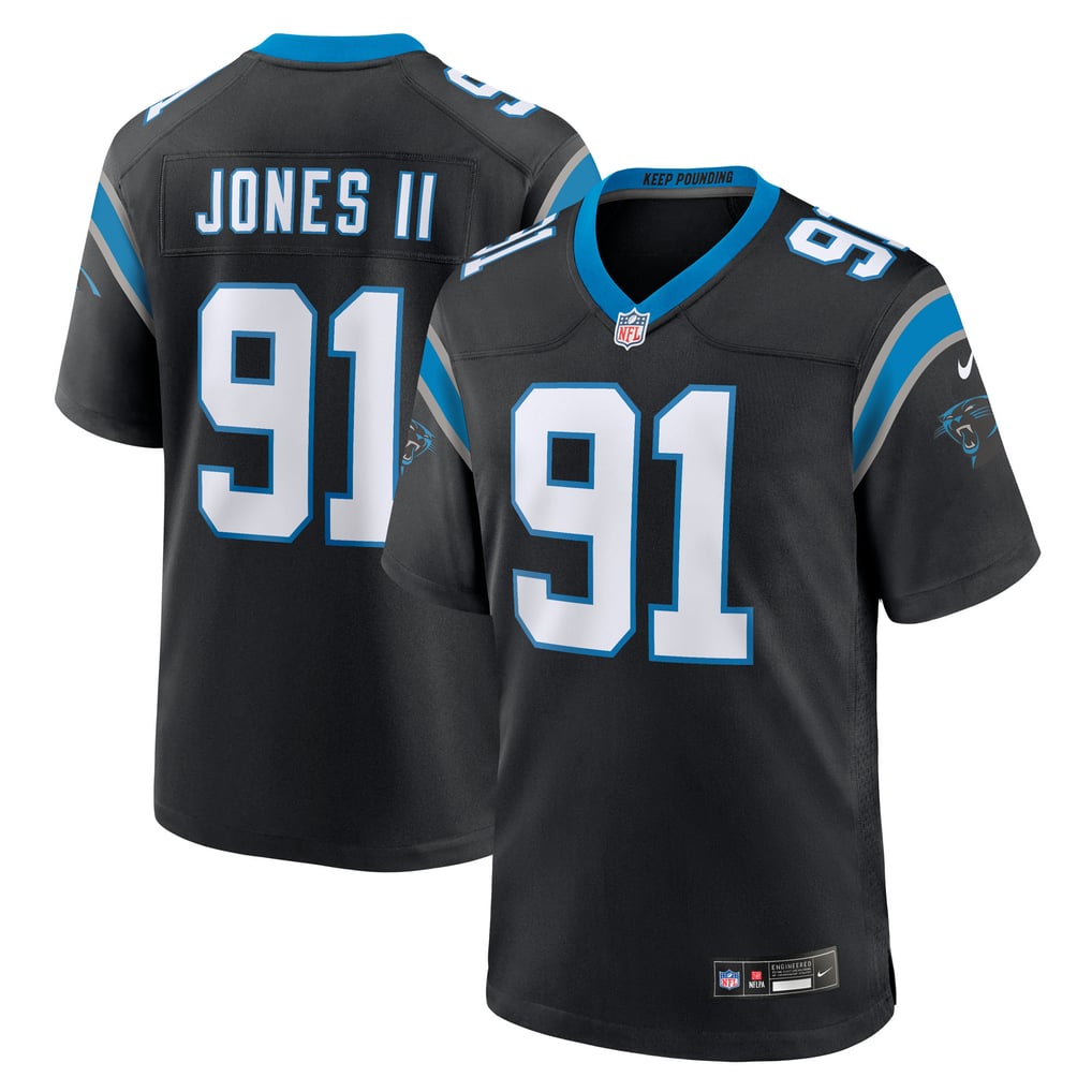 Men's Carolina Panthers Patrick Jones II Black Team Game Jersey