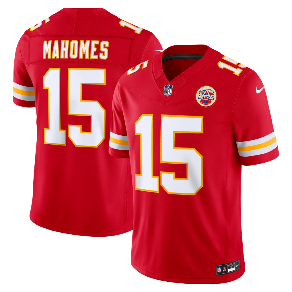 Men's Kansas City Chiefs Patrick Mahomes Red Team Vapor F.U.S.E. Stitched Limited Jersey