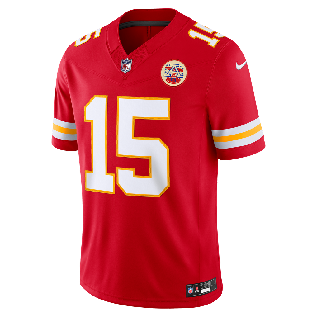 Men's Kansas City Chiefs Patrick Mahomes Red Team Vapor F.U.S.E. Stitched Limited Jersey