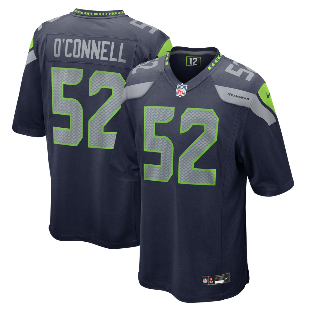 Men's Seattle Seahawks Patrick O'Connell College Navy Team Game Jersey