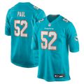 Men's Miami Dolphins Patrick Paul Aqua Game Jersey