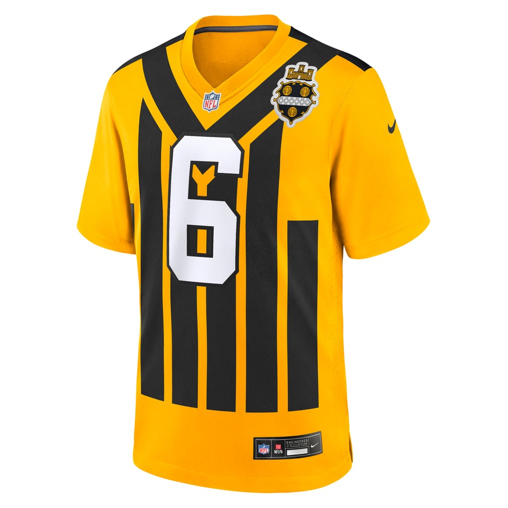 Men's Pittsburgh Steelers Patrick Queen Gold Alternate 1933 Throwback Game Jersey