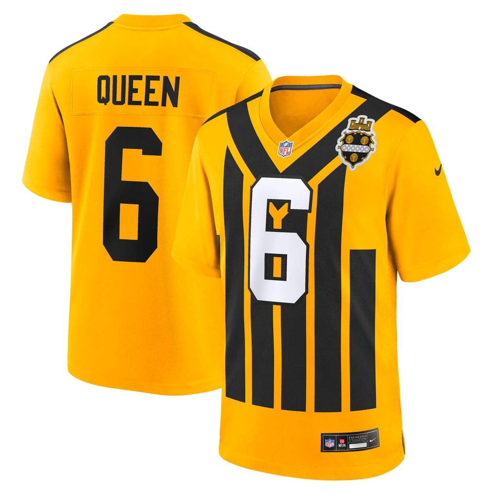 Men's Pittsburgh Steelers Patrick Queen Gold Alternate 1933 Throwback Game Jersey
