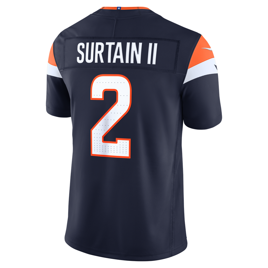 Men's Denver Broncos Patrick Surtain II Navy Alternate Vapor F.U.S.E. Stitched Limited Jersey