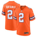 Men's Denver Broncos Patrick Surtain II Orange Mile High Collection 1977 Throwback Player Game Jersey