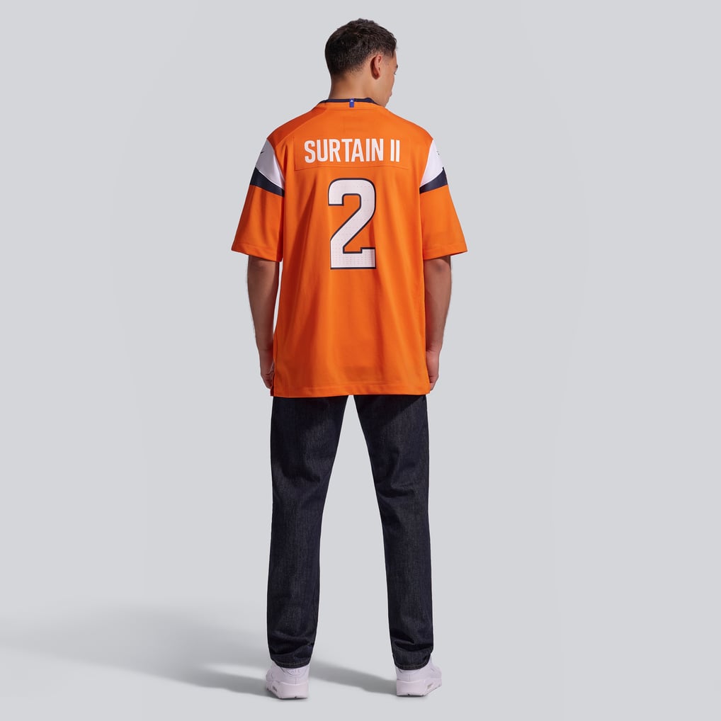 Men's Denver Broncos Patrick Surtain II Orange Team Game Jersey