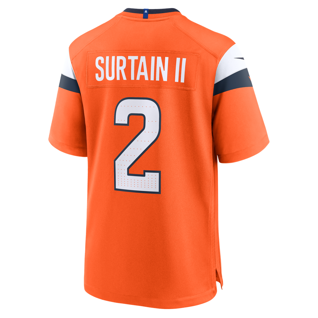 Men's Denver Broncos Patrick Surtain II Orange Team Game Jersey