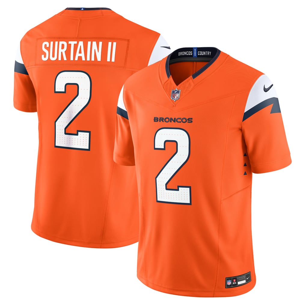 Men's Denver Broncos Patrick Surtain II Orange Team Vapor F.U.S.E. Limited Jersey