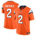 Men's Denver Broncos Patrick Surtain II Orange Team Vapor F.U.S.E. Stitched Limited Jersey