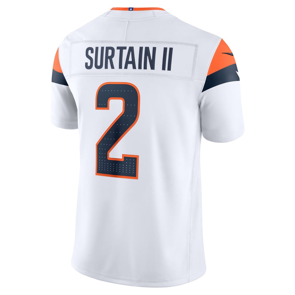 Men's Denver Broncos Patrick Surtain II White Vapor F.U.S.E. Stitched Limited Jersey