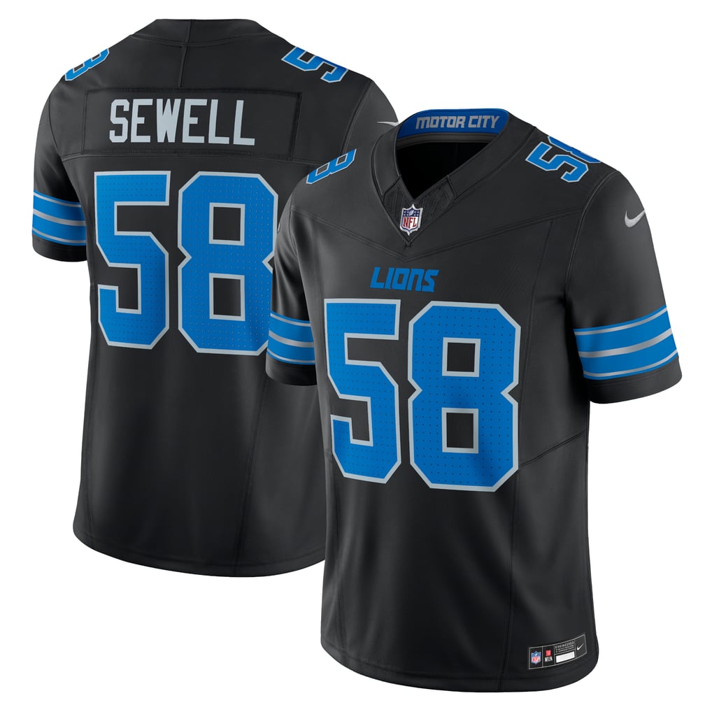 Men's Detroit Lions Penei Sewell Black Vapor F.U.S.E. Alternate Limited Jersey