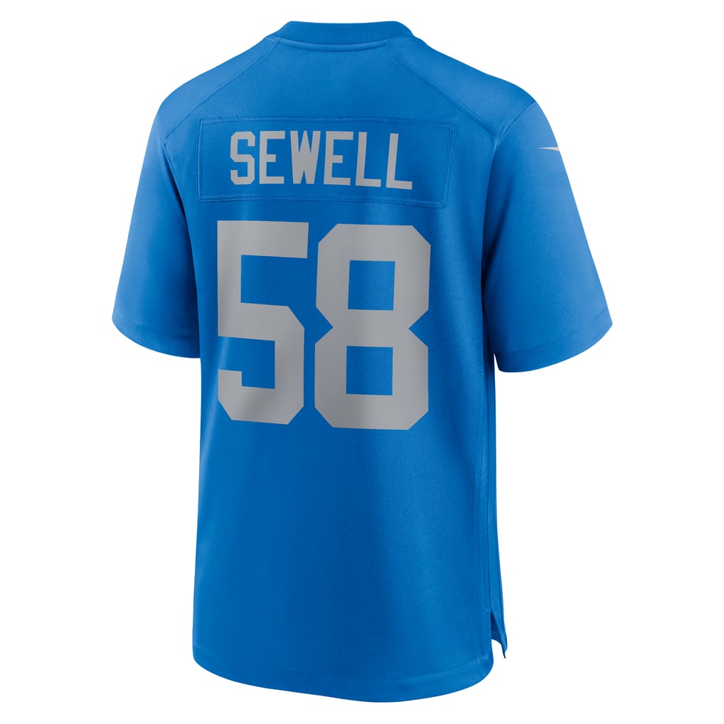 Men's Detroit Lions Penei Sewell Blue Alternate Game Jersey