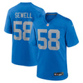 Men's Detroit Lions Penei Sewell Blue Alternate Game Jersey
