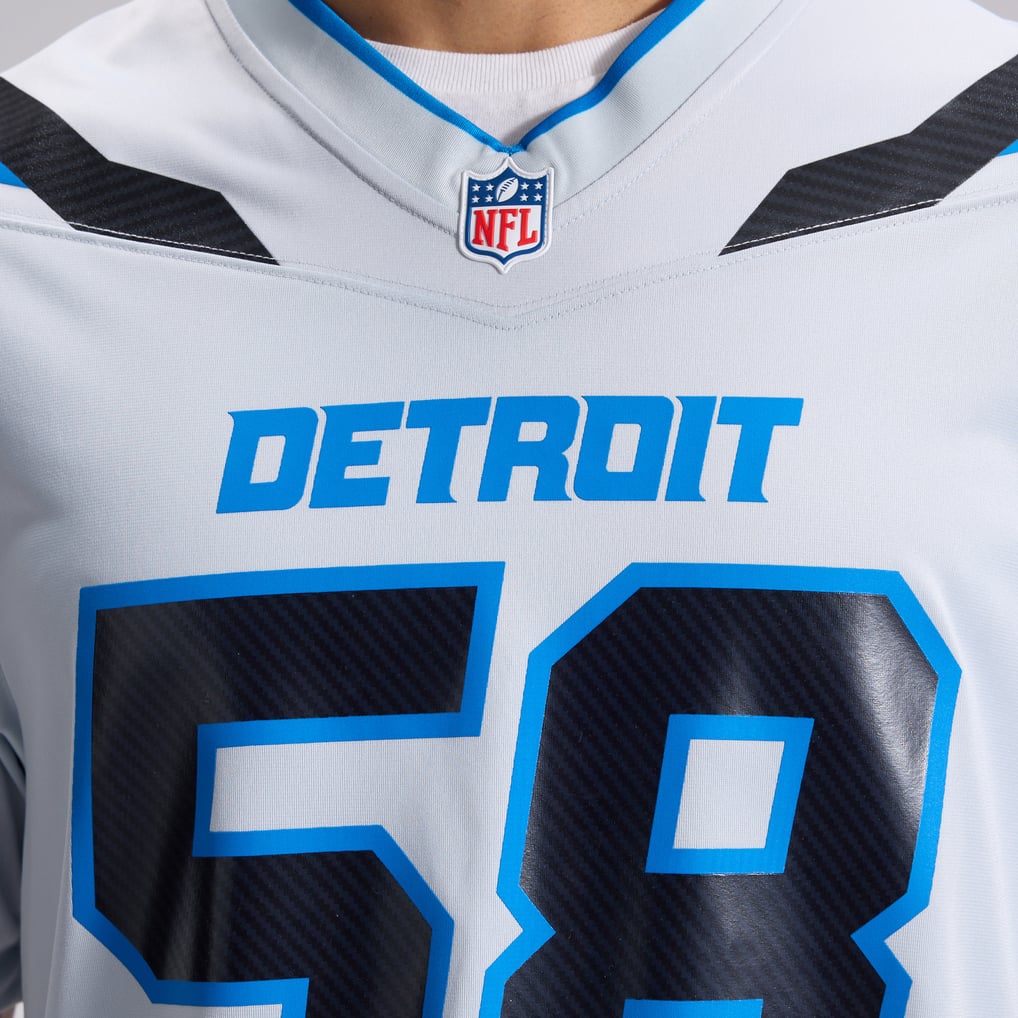Men's Detroit Lions Penei Sewell Silver 2026 Rivalries Collection Game Jersey