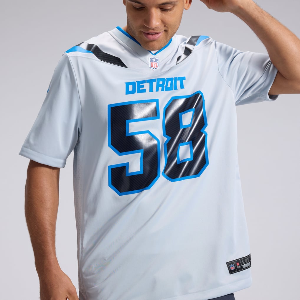 Men's Detroit Lions Penei Sewell Silver 2026 Rivalries Collection Game Jersey