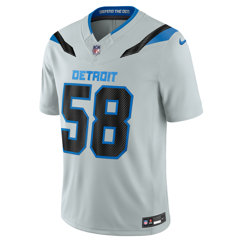 Men's Detroit Lions Penei Sewell Silver 2026 Rivalries Collection Stitched Limited Jersey