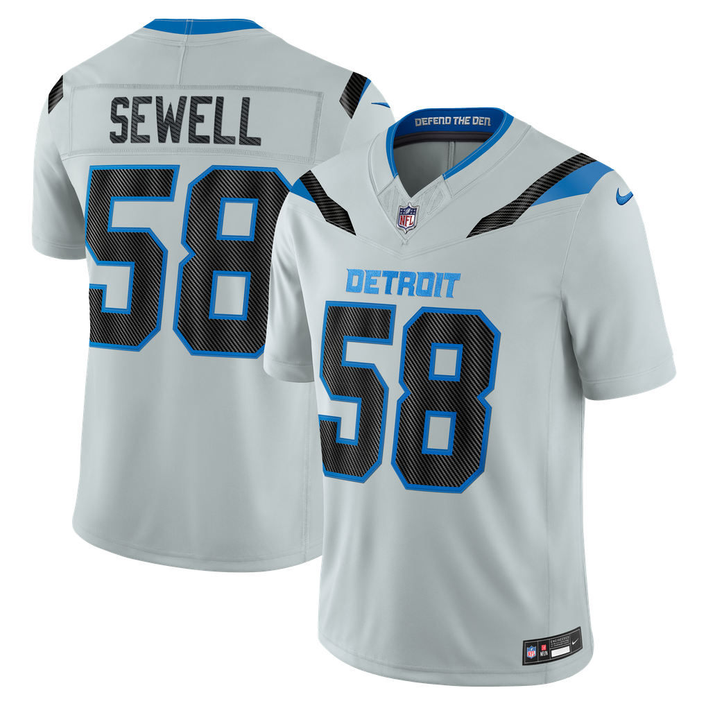 Men's Detroit Lions Penei Sewell Silver 2026 Rivalries Collection Stitched Limited Jersey
