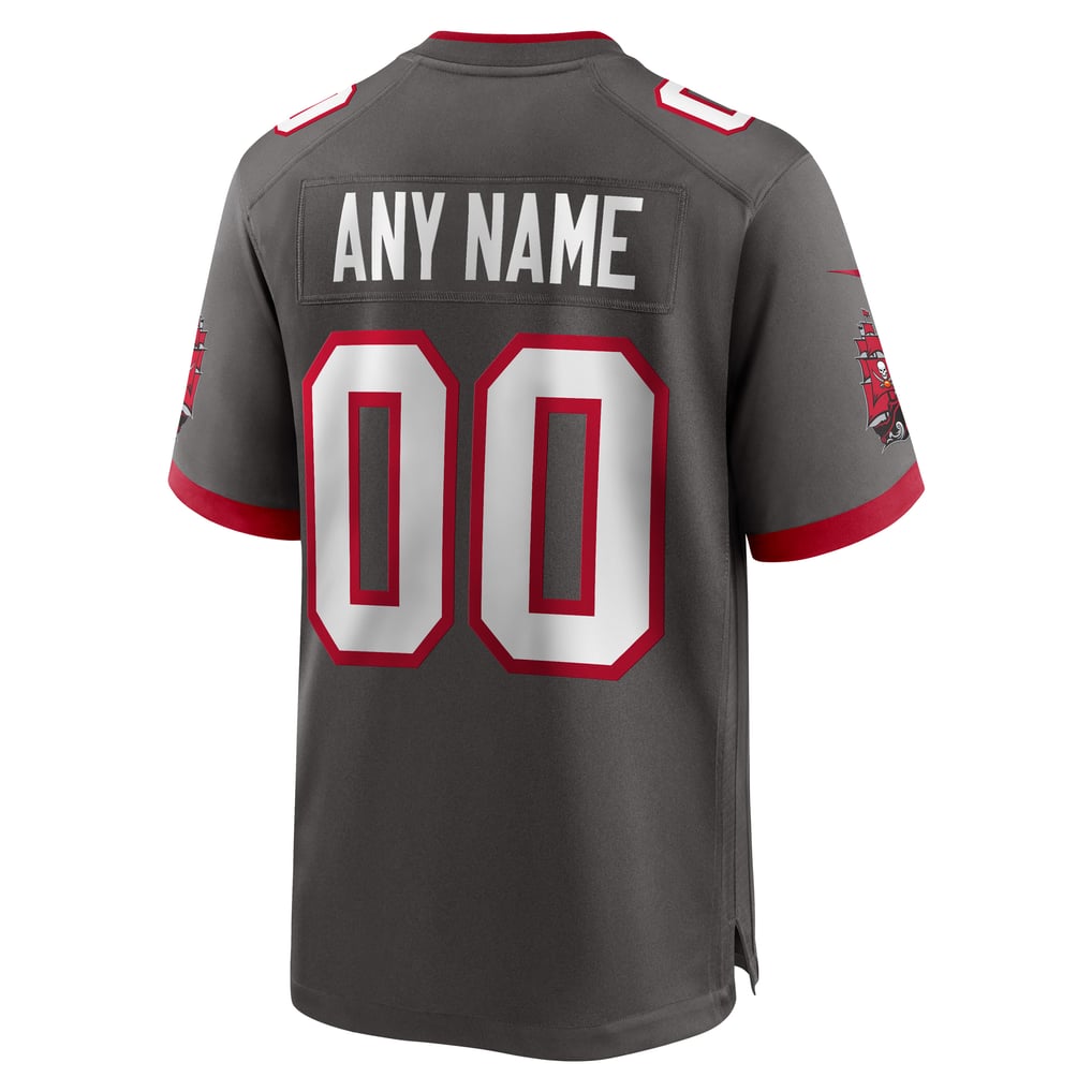Men's Tampa Bay Buccaneers Pewter Alternate Custom Game Jersey