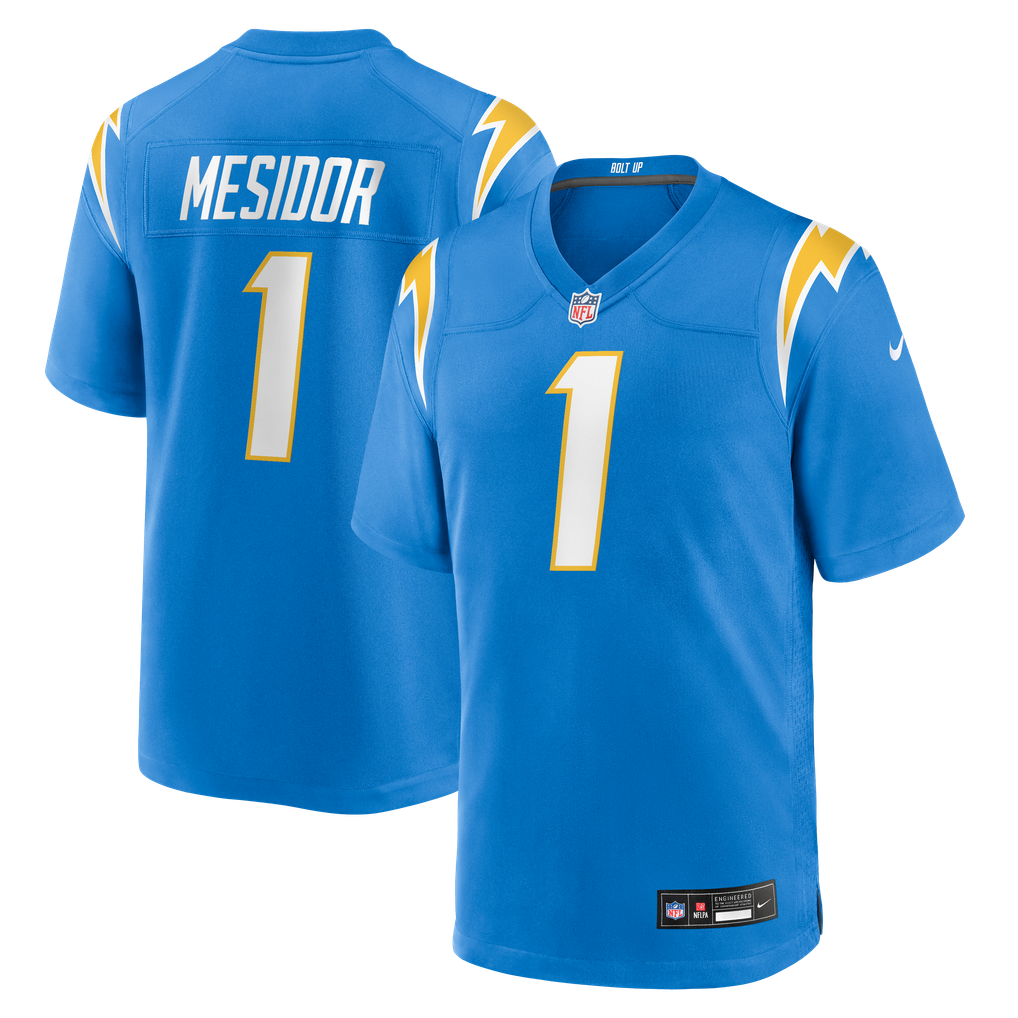 Men's Los Angeles Chargers Akheem Mesidor Powder Blue Team Game Jersey