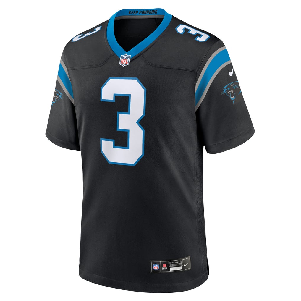 Men's Carolina Panthers Princely Umanmielen Black Team Game Jersey