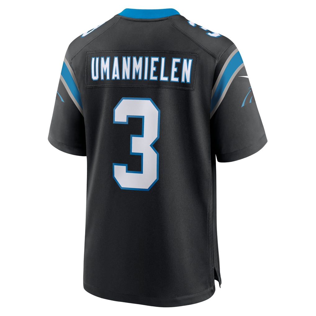 Men's Carolina Panthers Princely Umanmielen Black Team Game Jersey