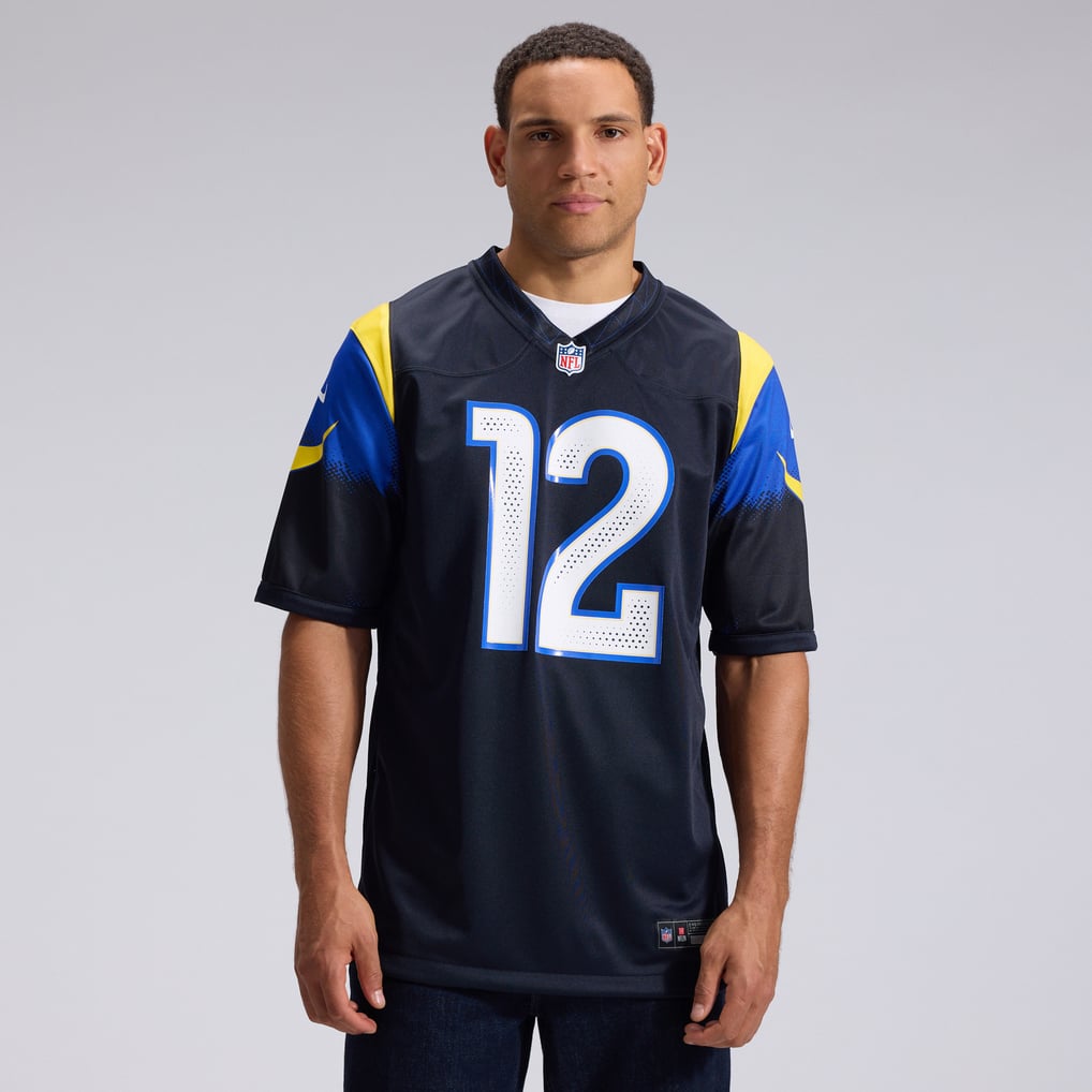 Men's Los Angeles Rams Puka Nacua Dark Blue Rivalries Collection Game Jersey