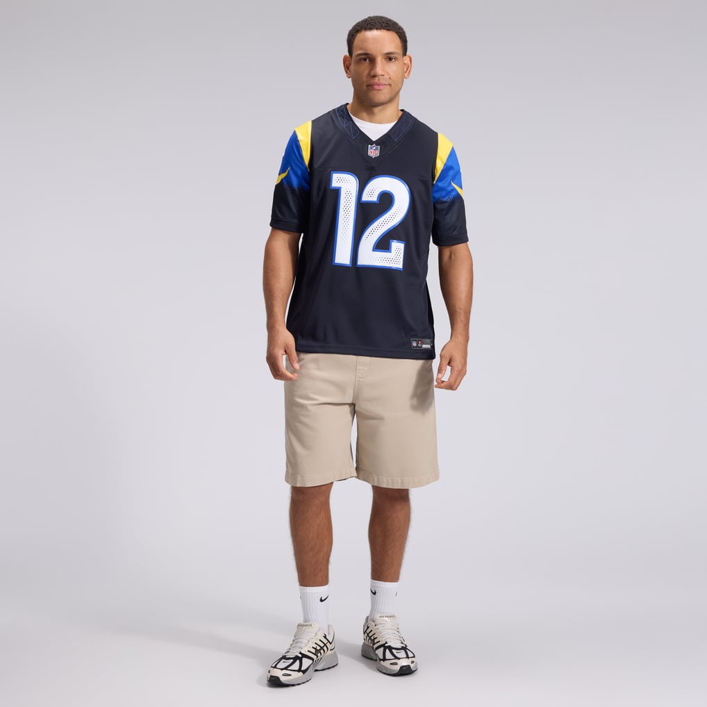 Men's Los Angeles Rams Puka Nacua Dark Blue Rivalries Collection Stitched Limited Jersey