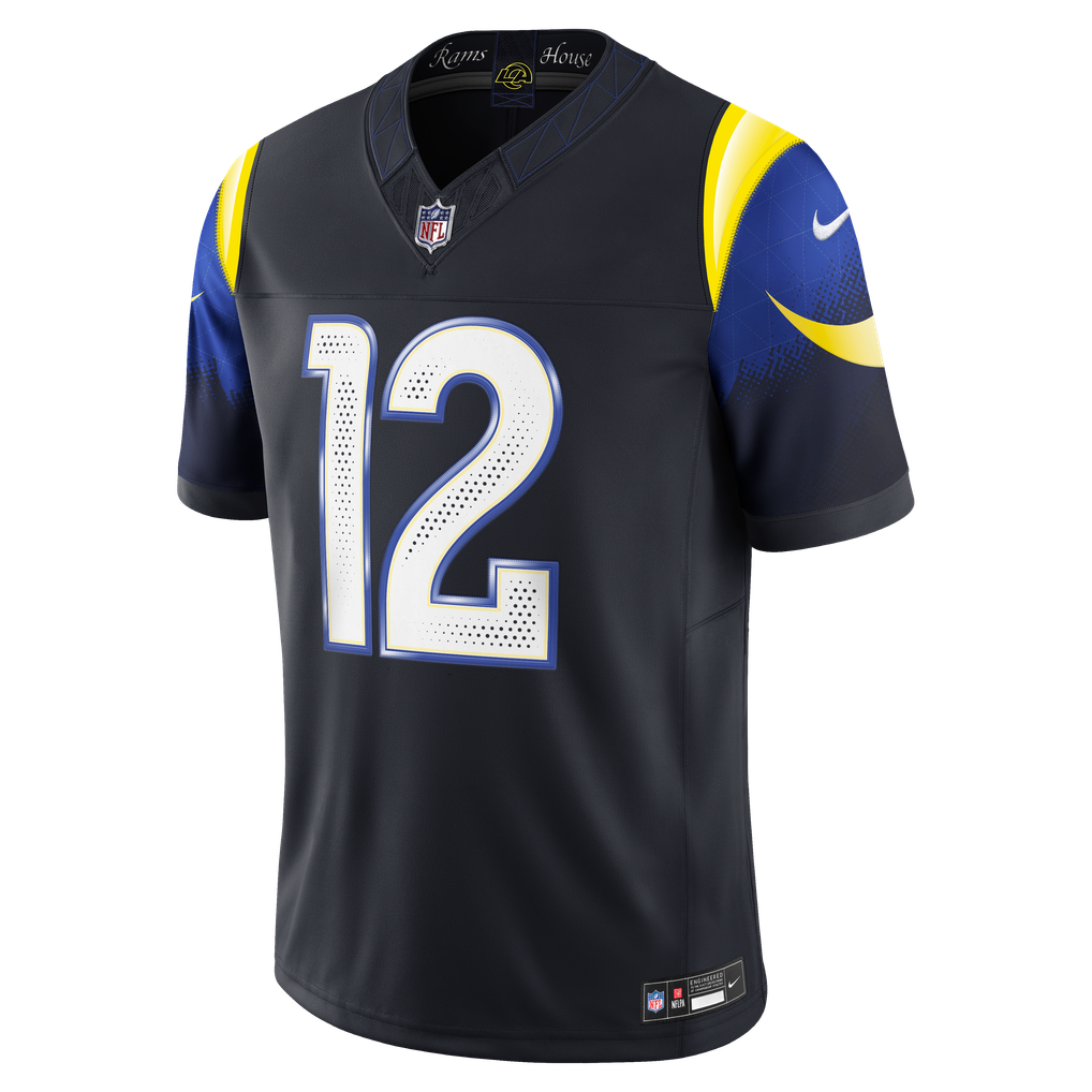 Men's Los Angeles Rams Puka Nacua Dark Blue Rivalries Collection Stitched Limited Jersey