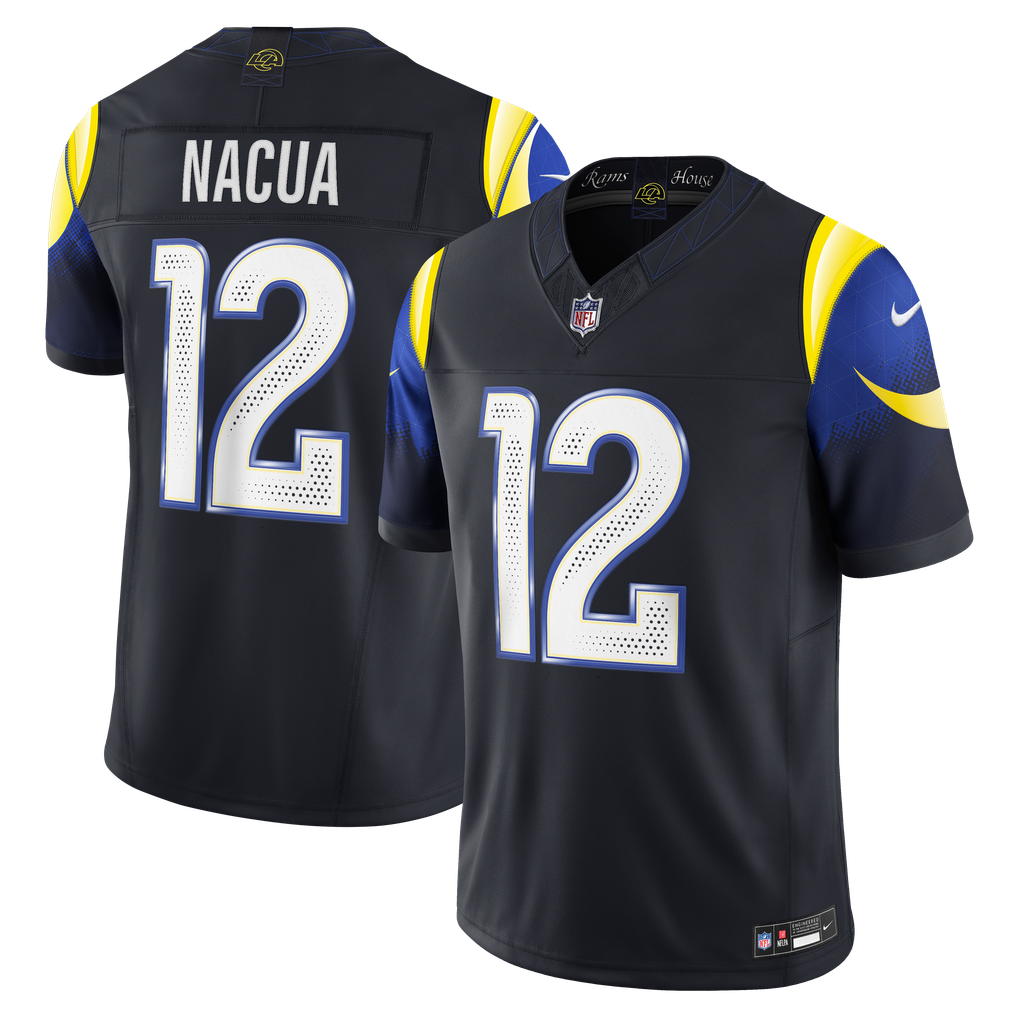 Men's Los Angeles Rams Puka Nacua Dark Blue Rivalries Collection Stitched Limited Jersey