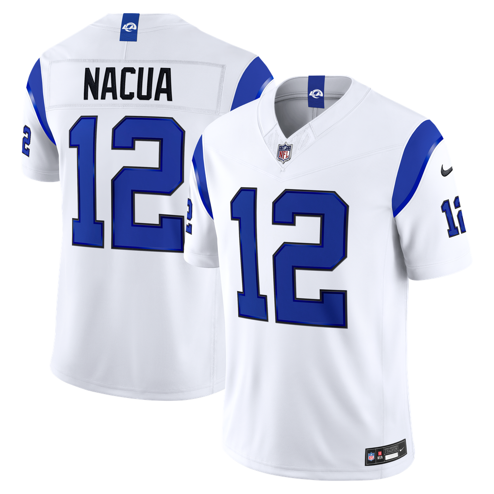 Men's Los Angeles Rams Puka Nacua Fearsome White Vapor F.U.S.E. Stitched Limited Jersey