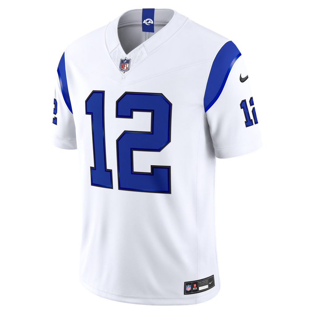 Men's Los Angeles Rams Puka Nacua Fearsome White Vapor F.U.S.E. Stitched Limited Jersey