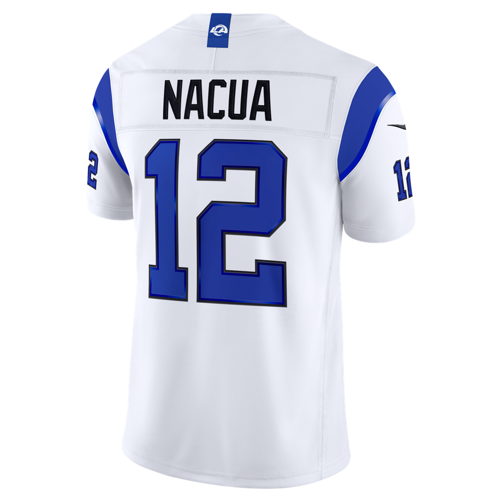 Men's Los Angeles Rams Puka Nacua Fearsome White Vapor F.U.S.E. Stitched Limited Jersey