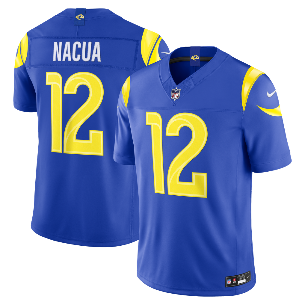 Men's Los Angeles Rams Puka Nacua Royal Team Vapor F.U.S.E. Stitched Limited Jersey