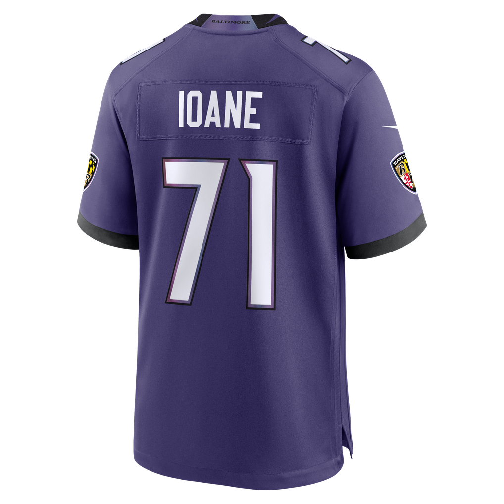 Men's Baltimore Ravens Olaivavega Ioane Purple Team Game Jersey