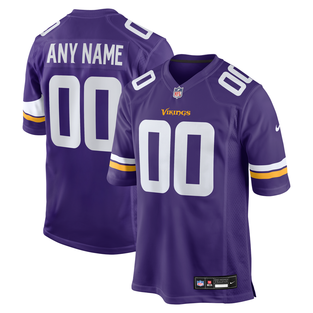Men's Minnesota Vikings Purple Custom Game Jersey