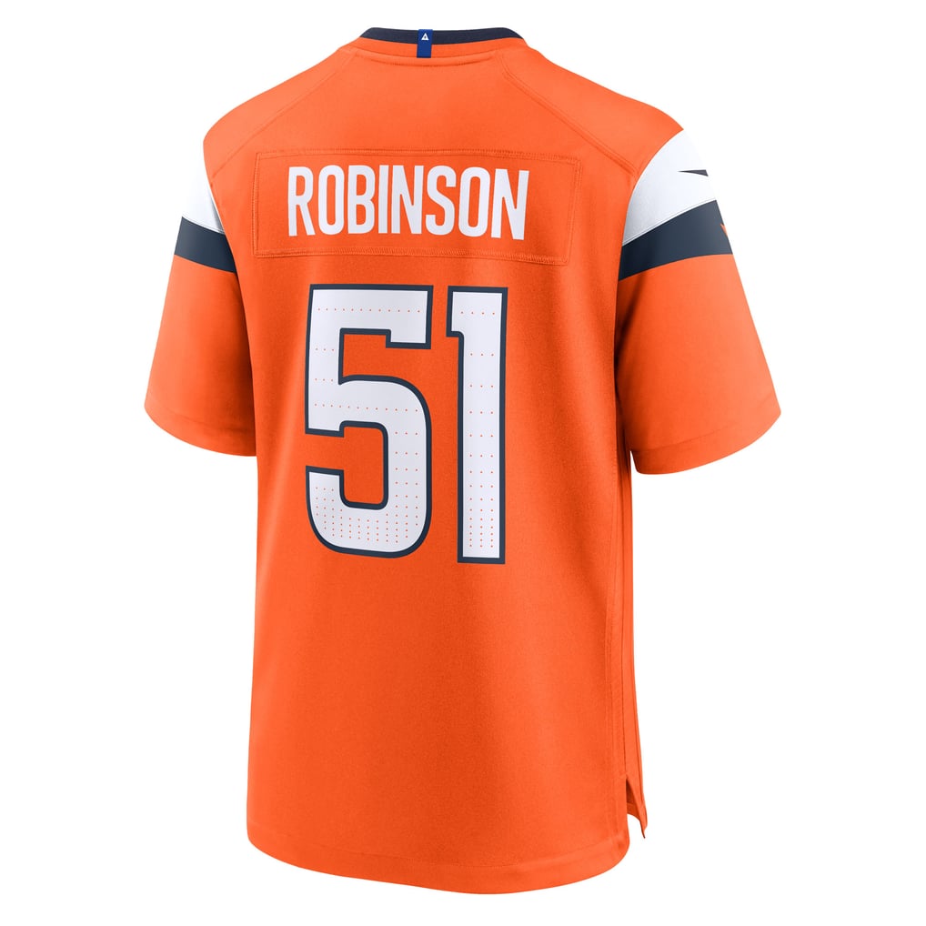 Men's Denver Broncos Que Robinson Orange Team Game Jersey