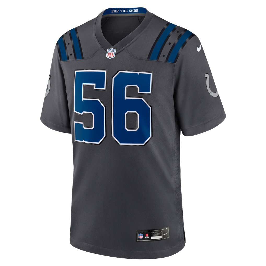 Men's Indianapolis Colts Quenton Nelson Anthracite 2026 Rivalries Collection Game Jersey